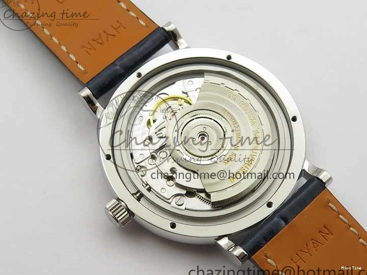 MIROTIME 0429 Portofino 37mm SS V7F 1:1 Best Edition Blue Dial Diamonds Bezel on Blue Leather Strap A Chic 7093